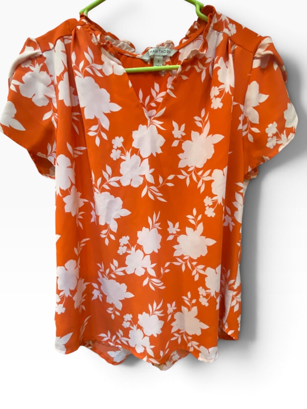 Anthropologie 41 Hawthorn Orange and White Floral Blouse